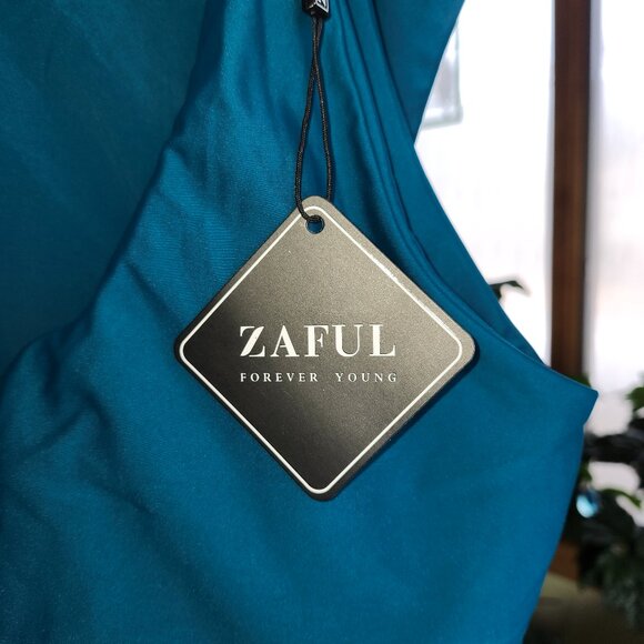 25247  Brand New Beautiful Teal ZAFUL 2-Piece Swim Suit Size 2X - Picture 3 of 14